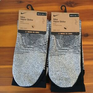 Nike Vapor Strike Socks Mens 12-13.5 Black Soccer Nike Grip Crew Lot (2)